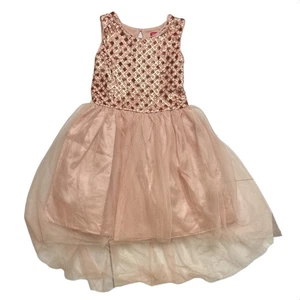 Zunie Girl Girl's Sleeveless Sequin Hi-Low Mesh All Occasion Dress - Picture 1 of 2