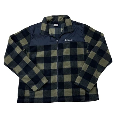 Columbia Fleece For bugaboo II Interchange Jacket Mens Size XL Blue Plaid *READ* - Image 1 of 4