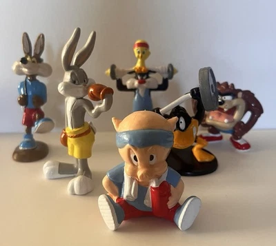 "Lote de 3"" figura de ejercicio Bugs Bunny Looney Tunes 1992 Applause Work Our Gym" Foto 1 de 2