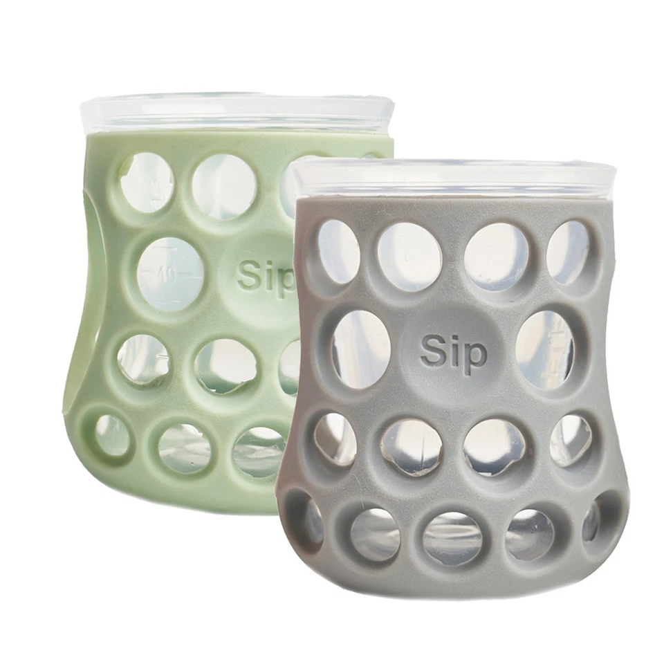 Cognikids Sip Natural Drinking Cup - Easy Grip for Small sips - Slate/sage