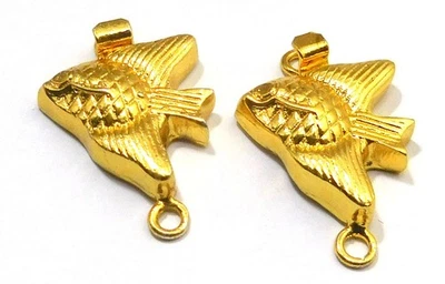 2 Pcs Fish Box Clasp 1 Strand 18K Gold Plated - Image 1 of 4