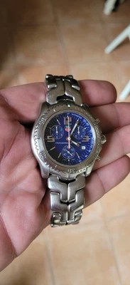 Tag Heuer CT1110.BA0550 Mens Link Series Chronograph Watch Blue Silver Bourne - Image 1 of 4