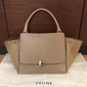 Celine Trapez Phoebe Philo Era Leder 2-Wege Schultertasche Farbe Beige Damen - Bild 1 von 7
