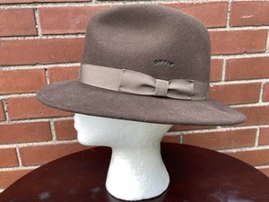 Vintage ORVIS Indiana Jones Style Hat Mens Large Brown Wool Hat Fedora - Picture 1 of 13