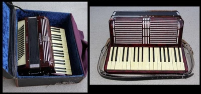 Acordeón bajo Hohner Verdi II 80 vintage años 50 celuloide rojo serie 76266 - Imagen 1 de 4