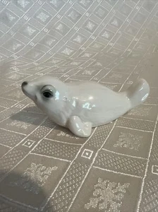 Baby Seal Pup Goebel West Germany White Figurine Vintage - Picture 1 of 8