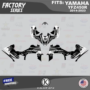Graphics Kit for Yamaha YFZ450R (2014-2023) YFZ-450R Factory - White 16mil - Imagen 1 de 6