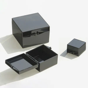 1Pcs Black Square Plastic Box Collection Toys Small Parts Receive Box Flip Box - Picture 1 of 8