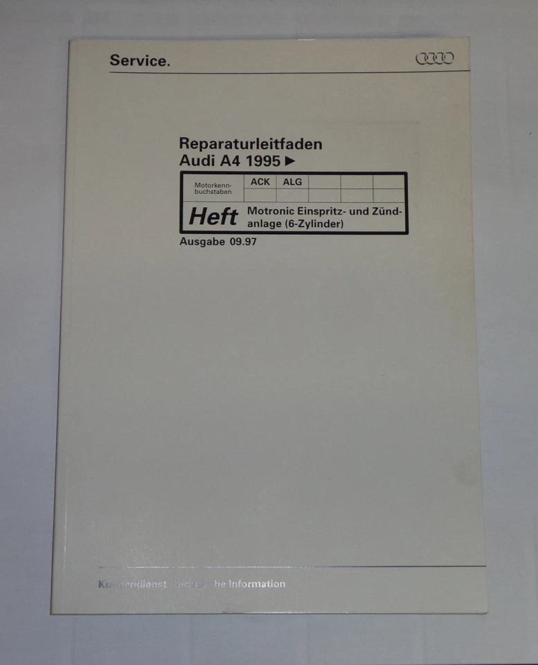 Manual de Taller Audi A4 Tipo B5 Motronic Inyección- Sistema de Encendido 6 - Imagen 1 de 1