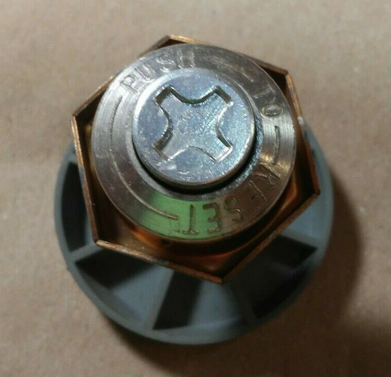 15/16" Chrome Push-to-Reset Button Mounted on 1-7/8" Spring-loaded Shaft - New - Image 1 of 4