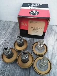 Perilla de control vintage RCA 107603 y plástico transparente de 1,5" con borde dorado NOS (5pk) leer - Imagen 1 de 7