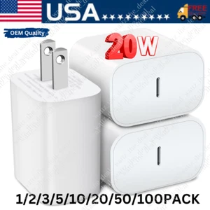 20W PD USB Type C Power Adapter Block For iPhone 15 14 13 12 11 Pro Max iPad Lot - Picture 1 of 13