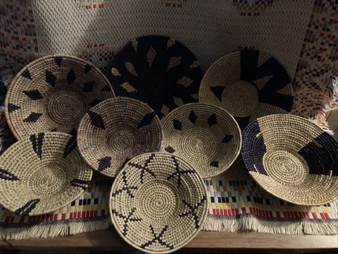 Wall Basket Decor Natural Handcrafted Seagrass Hanging Decorative Woven Lot Cover