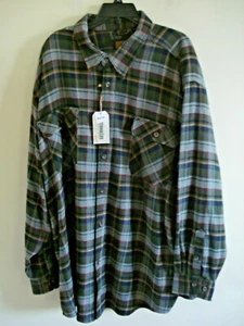 Big Mens Shirt Jacket Green Plaid Size 3XL Heavyweight Cotton New - Picture 1 of 2