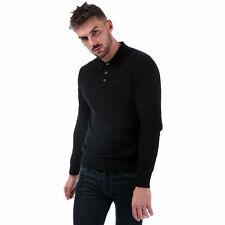 Mens Polo Shirt Long Sleeve Navy Top Burton Menswear Cotton Pullover Size Small