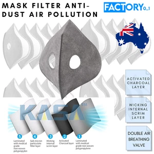 Kasa Face Mask Filter Anti-Dust Air Pollution Cycling Activated Carbon Sport - Picture 1 of 7