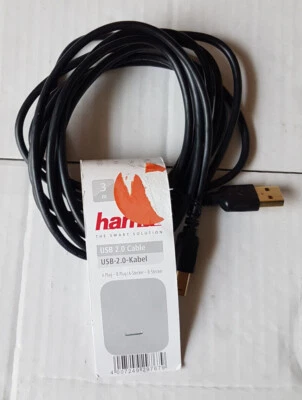 Hama USB-Kabel 3m Schwarz (Typ A - Typ B Stecker) - Bild 1 von 2