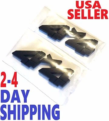 X2 Black 4 X 4 Smoked EMBLEM 4X4 TRUCK LOGO SIGN DOZER CAT FIT ALL CARS EXCAVATE — 第 1/4 张图片