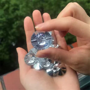 20pcs Transparent Faceted Acrylic Crystal Button Round Sewing Art Decor 20-30 mm - Picture 1 of 5