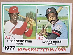 1978 TOPPS BASEBALL CARD #203 GEORGE FOSTER/LARRY HISLE 1977 RUNS BATTED IN LDRS - Picture 1 of 6