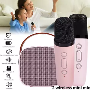 Mini Altavoz Bluetooth Portátil Máquina de Karaoke para Niños con 2 Micrófonos Inalámbricos - Imagen 1 de 7