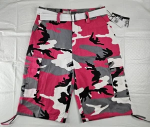 Regal Wear Cargo Shorts Men Size 36 Camo Pink Gray Cotton New Flaws Fits Small - Picture 1 of 15