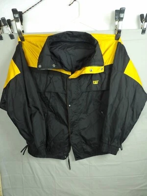 Chaqueta cortavientos Caterpillar para hombre 2XL CAT logo nailon negra amarilla XXL Foto 1 de 4