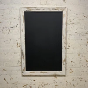Rustic White Washed Chalkboard, Large Wall Hung Black Board, Cafe Restaurant - Picture 1 of 12