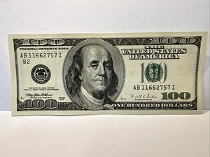 Series 1996 ~ US One Hundred Dollar Bill $100 ~ New York ~ AB 11662757 I - Picture 1 of 4