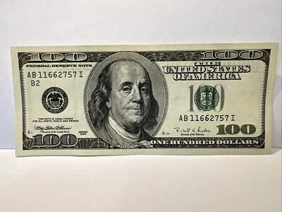 Series 1996 ~ US One Hundred Dollar Bill $100 ~ New York ~ AB 11662757 I - Image 1 of 4