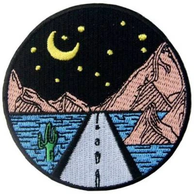 Embroidered Patches Iron On Sew On Patch transfers Badges appliques Starry Night - Image 1 of 4