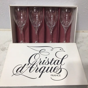 Cristal D’ Arques Juego de 4 vasos de cristal de plomo corte gris, 6,75” de alto 6 oz. - Imagen 1 de 3
