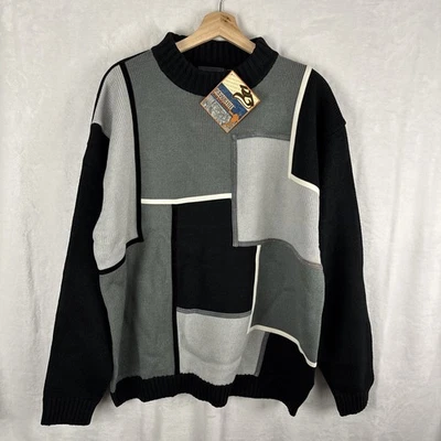 Vintage 90’s Raw Blue Sweater Mens XL Deadstock NOS Hip Hop Skater NWT - Image 1 of 4