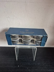 Royal Worcester Silber Glanz kannelierte Auflaufförmchen 6er Set in Box (S5) - Bild 1 von 6
