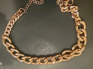  Jewelry CUBAN LINK Rosegold  chain necklace choker 14"- 16" (466) - Picture 1 of 4