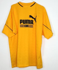 Puma King Vintage 1990s Yellow Black Retro T-Shirt UK Large - Picture 1 of 8