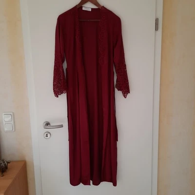langer Negligee - Mantel Morgenmantel Lingerie, weinrot, 38/40 - Bild 1 von 4