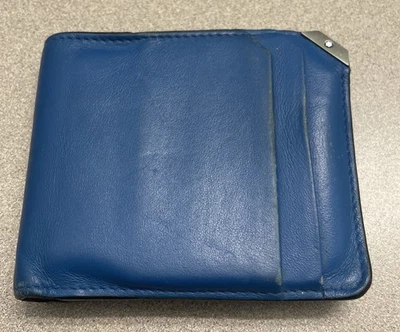 Cartera plegable Montblanc Leather Goods Urban Spirit 6 CC cuero cobalto para hombre Foto 1 de 4