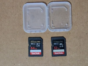 2 x 64GB 32GB Sandisk Extreme Pro 300MB/s V90 U3 SDXC SDHC Memory Cards - Picture 1 of 2
