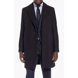 Boss Hugo Boss x Nordstrom Nye Wool Blend Long Overcoat Topcoat Herren 44R Navy - Bild 1 von 13