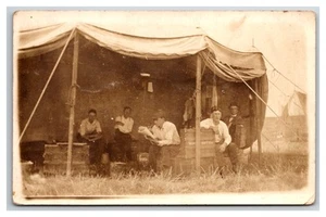 Carny workers occupational ~ MILLER BROS. CIRCUS crate ~ Tent, Sideshow RPPC - Picture 1 of 2