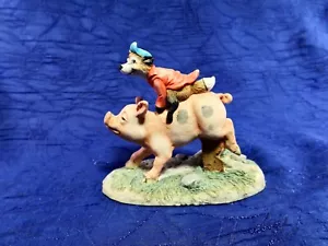 Estatuilla de Lowell Davis Hog Wild Fox On A Pig - Imagen 1 de 5
