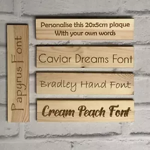 PERSONALISED WOODEN NAME PLAQUE 16 FONTS bedroom door nursery sign craft art - Picture 1 of 25