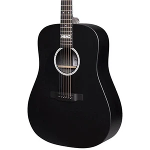 Martin DX Johnny Cash Left-Handed Dreadnought Acoustic-Electric Guitar, Black - Picture 1 of 3