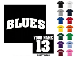 Blues College Buchstaben Hockey individuelles T-Shirt #266 - kostenloser Versand - Bild 1 von 2