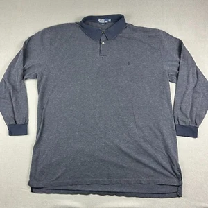 Polo Ralph Lauren Polo Shirt Mens 3XLT Long Sleeve Blue Pima Cotton Preppy - Bild 1 von 6
