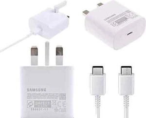 100% Genuine Samsung FAST Charger Plug Type C Cable Galaxy S25 Ultra, S25+, S25 - Picture 1 of 8