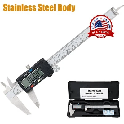 Calibre Digital Acero Inoxidable Calibrador Pie de Rey Con Pantalla LCD yEstuche - Image 1 of 4