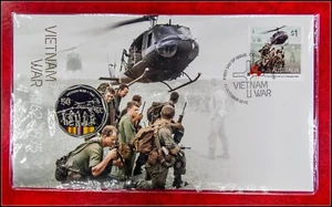 2016 Australia post first day cover - Vietnam war $1 stamp 50c coin PNC - Picture 1 of 4