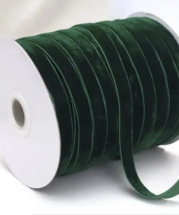 Christmas Dark green velvet ribbon 10mm wide 5m Length - Image 1 of 1